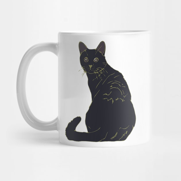 Black Cat for Hallowe'en by krisevansart
